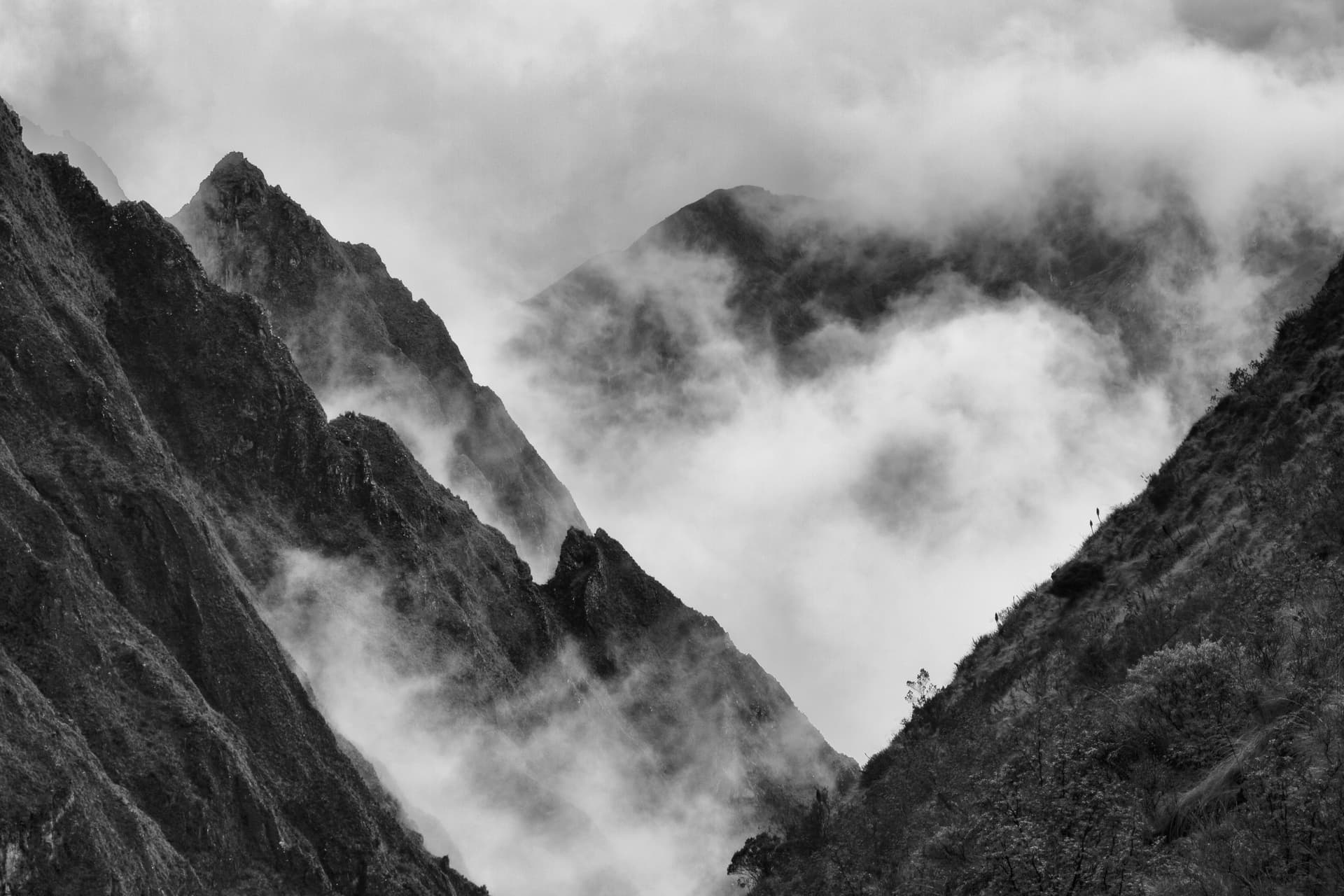 Mountain peaks in the Andes