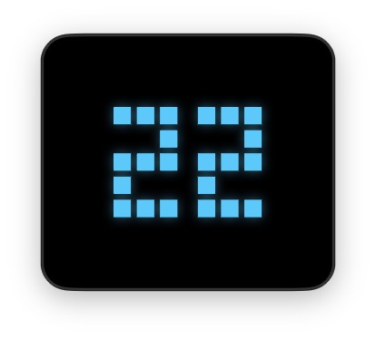 Dot-matrix blue glow display close-up