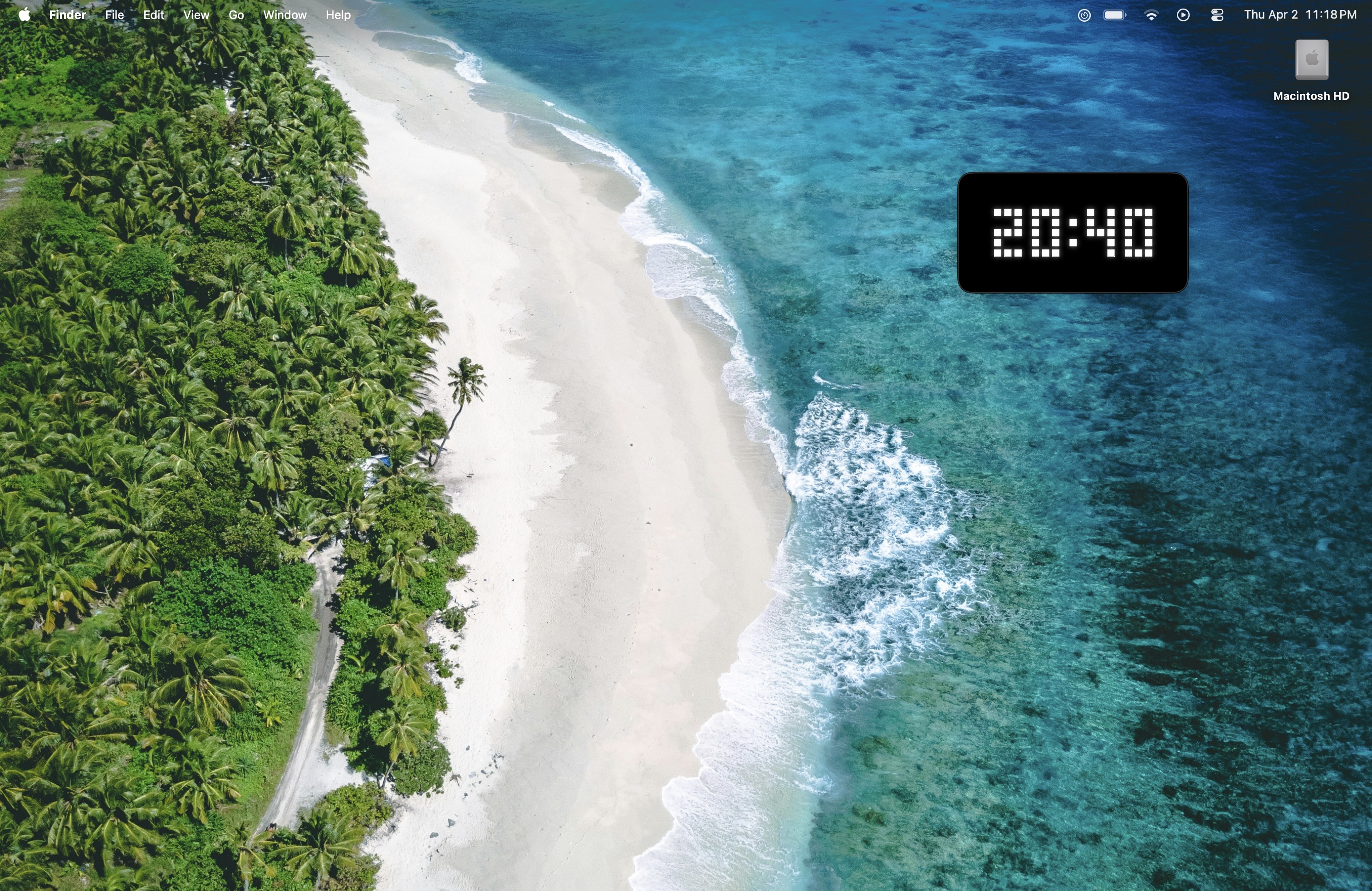 Retro Dot Timer floating display on macOS desktop